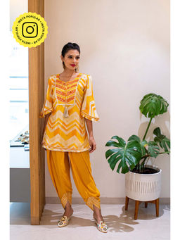 Ishnya - MATARGASHTI - Printed Short Kurta with Tulip Pants (Set of 2)