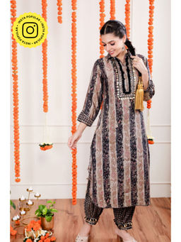 Ishnya - Desi Swag Black Printed Pattani (Set of 2)