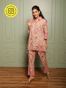 Ishnya - Summer Sass Rosewood Printed Co-ord (Set of 2)