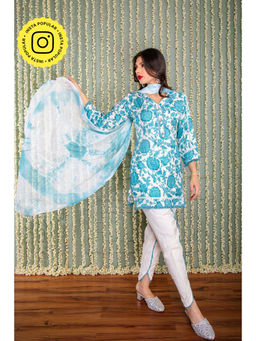 Ishnya - Khwaab - Pacific Blue Three Piece Suit (Set Of 3)