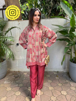 Ishnya - Red Printed Co-Ord (Set of 2)