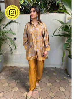 Ishnya - Mustard Printed Co-Ord (Set of 2)