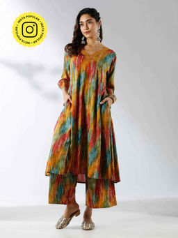 Ishnya - Multicolor Printed Kurta and Palazzo (Set of 2)