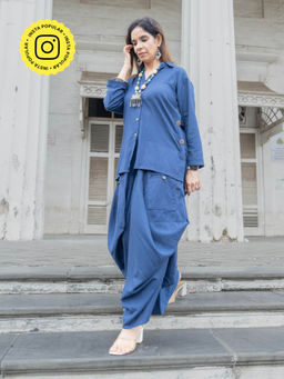 Ishnya - Rezaar-Navy Blue Turkey Co-Ord (Set of 2)