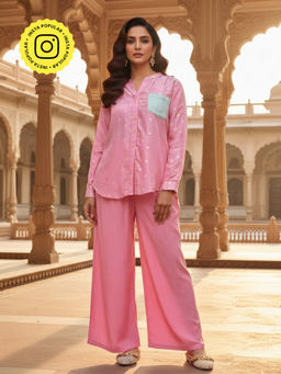 Ishnya - Phuljari- Petal Pink Tunic with Palazzo