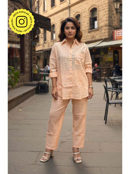 Ishnya - Women Peach Printed Co-Ord Set