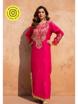 Ishnya - Hot Pink Embroidered Ethnic Dress