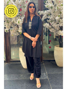 Ishnya - Black Solid Co-Ord Set