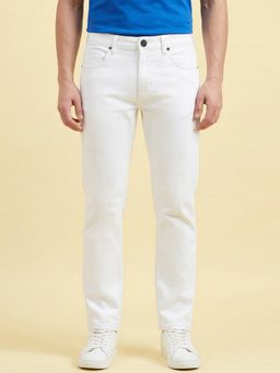 Being Human - White Straight Fit Mid Rise Jeans