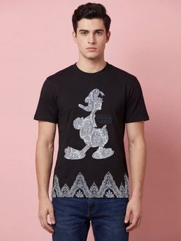Being Human - Donald Duck Black Regular Fit Short Sleeve Print T-Shirt