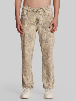 Bene Kleed - Relaxed Fit Mid-Rise Light Fade Printed Premium Denim Jeans