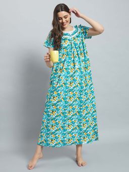 SEPHANI - Women Cotton Nightdress Green