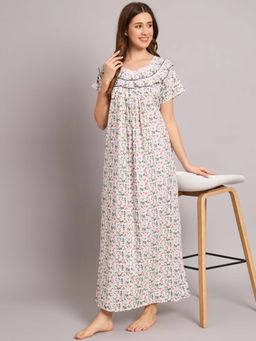 SEPHANI - Women Cotton Nightdress Off White