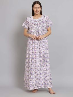 SEPHANI - Women Cotton Nightdress Purple