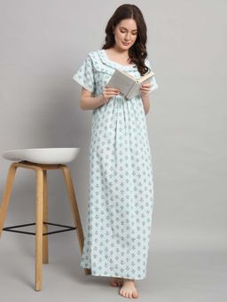 SEPHANI - Women Cotton Nightdress Green
