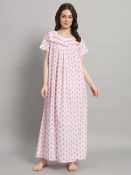 SEPHANI - Women Cotton Nightdress Pink