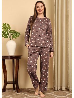 Smarty Pants - Womens Cotton Color Full Sleeves Night Suit
