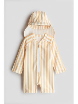 H&M - Unisex Yellow Upf 50 Sun Protection Swimsuit with Cap