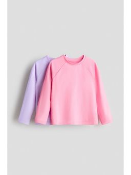 H&M - Girls Pink 2-Pack Upf 50 Swim Tops