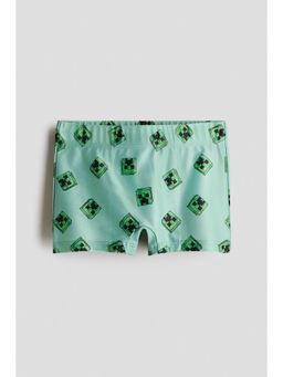 H&M - Boys Green Printed Swimming Shorts