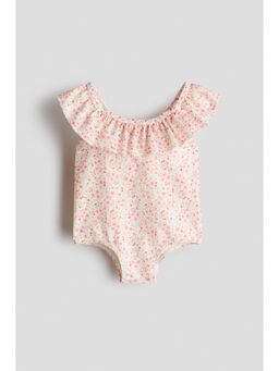 H&M - Girls Multi-Color Frill-Trimmed Swimsuit