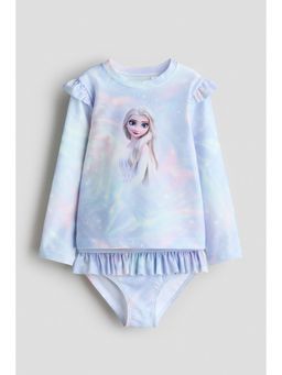 H&M - Girls Multi-Color Printed Swim Top and Bottom