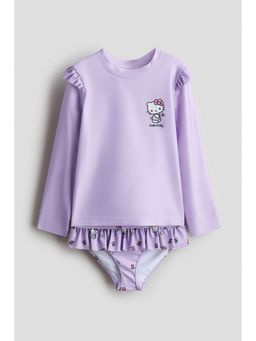 H&M - Girls Purple Printed Swim Top and Bottom