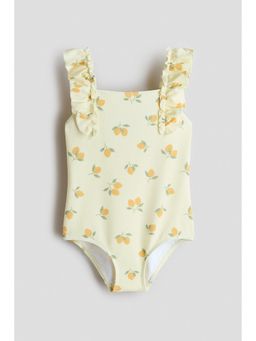 H&M - Girls Yellow Frill-Trimmed Swimsuit