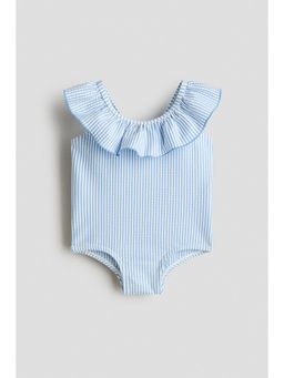 H&M - Girls Blue Flounced Swimsuit