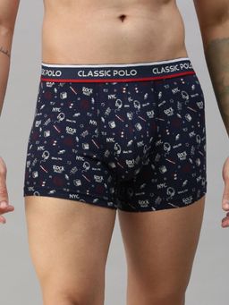 Classic Polo - Mens Modal Slim Fit Printed Trunk - Blue