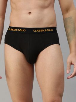 Classic Polo - Mens Modal Slim Fit Solid Brief - Black
