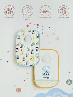 Mi Arcus - 100% Cotton Peanuts Snoopy Feeding Pullover Bib 0-3 M (Pk of 2)- Multicolor