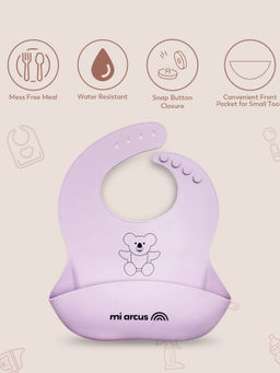 Mi Arcus - Waterproof Silicone Bibs with Adjustable Snap Button Closure & Crumb Catcher