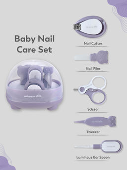Mi Arcus - Mauve Baby Grooming Essentials– 5 Tools For Nail, Nose & Ear Hygiene (0 Months+)
