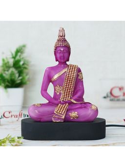 eCraftIndia - Purple & Golden Polyresin Handcrafted Meditating Lord Buddha Statue