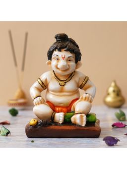 eCraftIndia - Multicolor Polyresin Handcrafted Sitting Lord Ganesha Idol