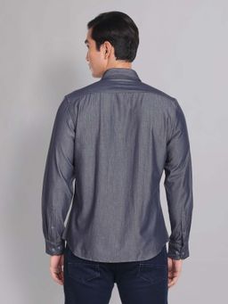 AD By Arvind - Grey Knit Solid Slim Fit Casual Shirt