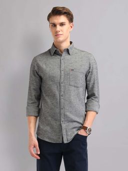 AD By Arvind - Grey Modern Slim Fit Twill Shirt