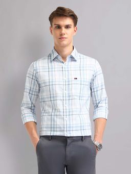 AD By Arvind - Blue Modern Slim Fit Twill Shirt