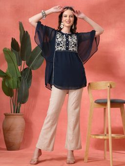Nayam by lakshita - Women Blue Embroidered Kurti