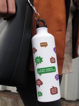 Indigifts - I Just Freakin Love Cricket Quotes Printed Aluminium Water Bottle 750ml White