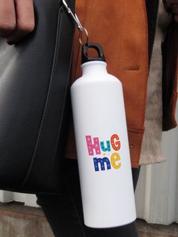 Indigifts - Hug Me Quote Watter Bottle 750Ml White, Valentine Gifts, Love Gift