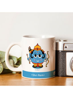 Indigifts - Diwali Gift Be Like Lord Ram Printed White & Blue Coffee Mug 325ml