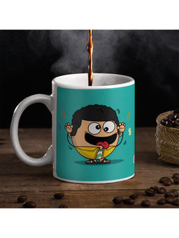 Indigifts - It's All About Swag Quote Printed Aqua Coffee Mug 325ml