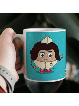 Indigifts - Best Friend Birthday Gift Jugaadu Printed Blue Coffee Mug 325ml