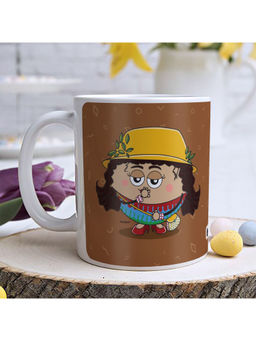 Indigifts - Friend Sundari Printed Brown Coffee Mug 325ml