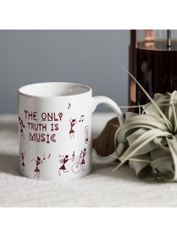 Indigifts - Music Lovers Digitally Printed White Ceramic Coffee Mug 325ml