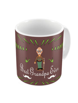 Indigifts - Indigift Grandfather Birthday Gift Best Grandpa Ever Brown Coffee Mug 325ml