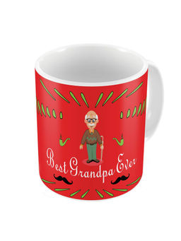Indigifts - Indigift Grandfather Birthday Gift Best Grandpa Ever Red Coffee Mug 325ml