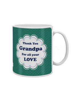 Indigifts - Thank You Grandpa for All Your Love Quote Green Coffee Mug 325ml